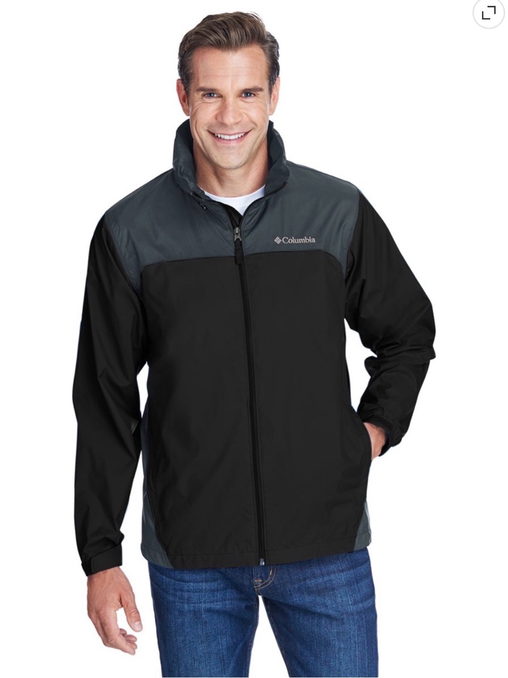 Columbia Black and Charcoal Waterproof Raincoat